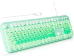Backlit Retro Typewriter-Style Keyboard – Cute, Full-Size, LED-Illuminated