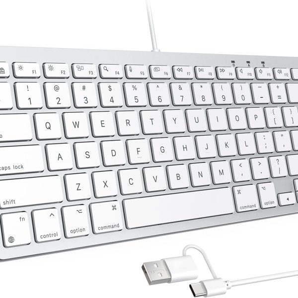 Wired Keyboard: Dual-Interface Design & Comfortable Typing Angle